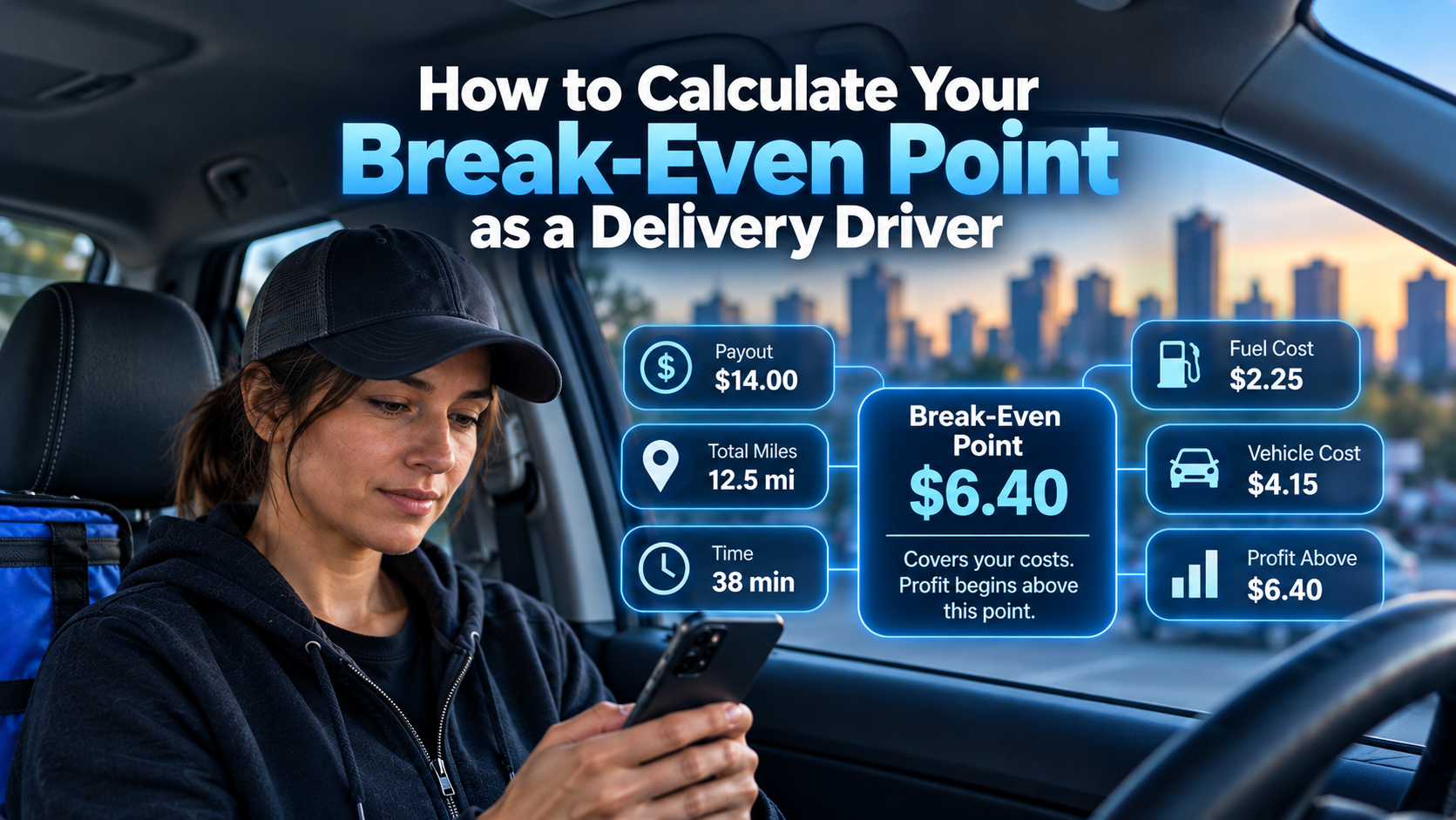 Driver working out the minimum an order must pay before it earns real profit